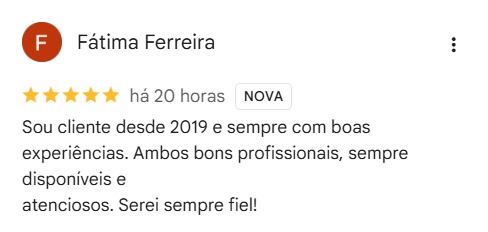 Avaliação Google · 5 estrelas