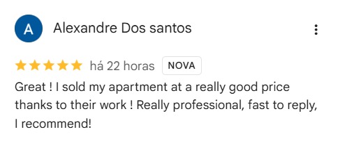 Avaliação Google · 5 estrelas