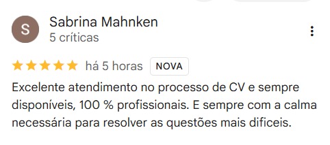 Avaliação Google · 5 estrelas